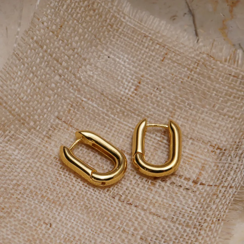 Jednoduché Roztomilý Zlatá Farba Pracky Hoop Náušnice Móda pre Ženy Geometrické Kolo Kruhu Piercing, Náušnice, Šperky