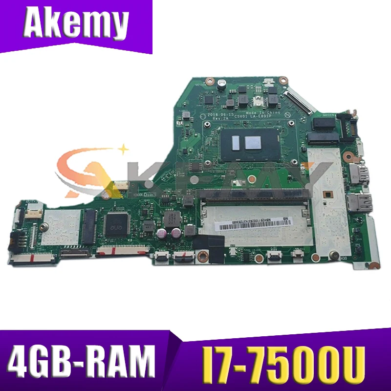 A515-51G základná Doska Pre ACER Aspire A315-51G A515-51G A517-51G A615-51G Notebook doske C5V01 LA-E891P S I7-7500U 4GB-RAM