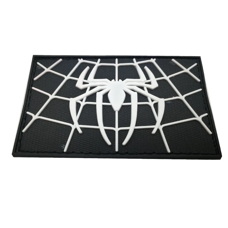 Zvieratá spider biela čierna PVC Škvrny Odznaky Znak Príslušenstvo Háčik bez slučky Taktickej