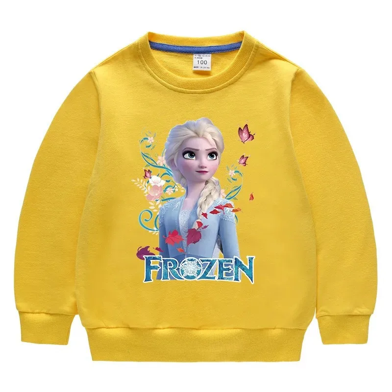 Disney Baby Girls Long Sleeve T-Shirts Deti Oblečenie Cartoon Mrazené Princezná Elsa Mikiny, Mikiny Deti Pulóver Topy